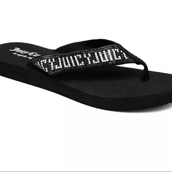 Juicy Couture Shoes - JUICY COUTURE  Black Thong Flip Flop Sandals